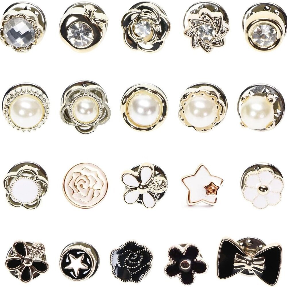 Women Shirt Brooch Pins 20Pcs Mini Cover Up Enamel Safety Lapel Pins Buttons Swe